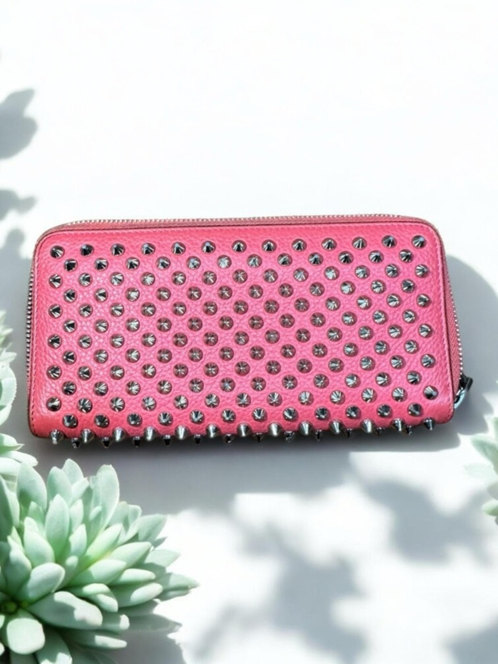CHRISTIAN LOUBOUTIN - Panettone spiked Pink long wallet
